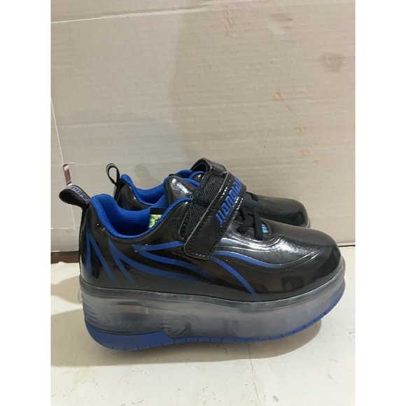 Jian Dian Light Up USB heelys  Kids Size 13.5 Black Blue sparkle Sneakers Shoes - Picture 4 of 7